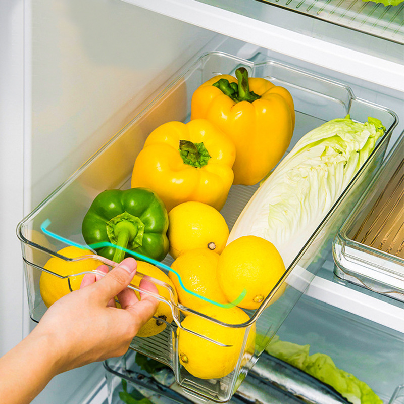 Acrylic Transparent Refrigerator Vegetable Cosmetics Snack Sundries Storage Box Food Grade Frozen Display Box Storage Box
