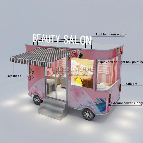 Beauty Makeup Manicure Eye-Brow Shaping Massage SPA Electric Mobile Salon Truck Trailer Cart