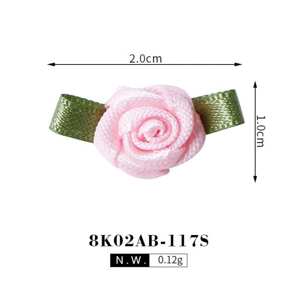 Handmade Pink Satin Ribbon Flowers Bow for Wedding Decoration Garment Accessories