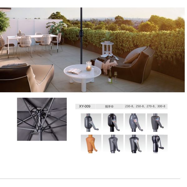 Large Cantilever Patio Umbrella Handle Offset Sunroof Garden UV Protection Terrace Umbrella