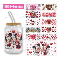 Desenho personalizado 16oz UVDTF Tumbler Decals Adesivo Dia dos Namorados UV DTF Cup Wrap