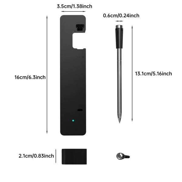 Long distance 150m Remote Smart Bbq  Thermometer Instant Read Digital Bluetooth 5.0 Wireless Meat Thermometer 10 Modes  Meat Thermometer