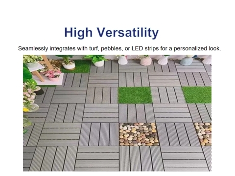 3D Embossed Plastic Wood Deck Tiles Match Real Wood Texture