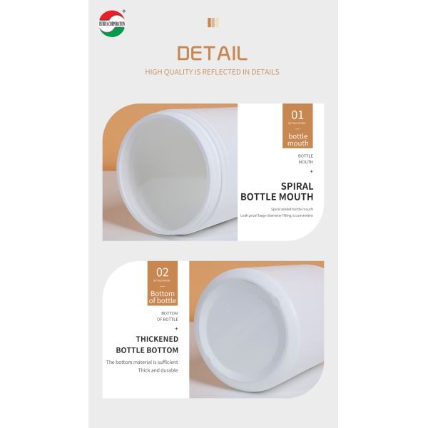 1750ML HDPE Bouteille vis lèvre Matériau écologique de qualité alimentaire Impression du corps Bouteille en plastique HMD1750-130