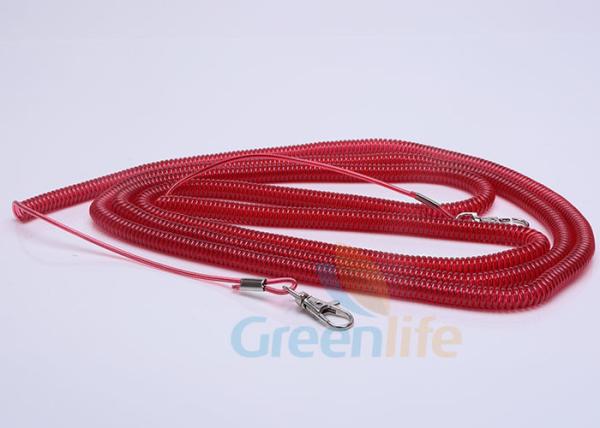 Elastic Fishing Boat Kayak Paddle Leash Red Safety With 2 Quick Release Snaps