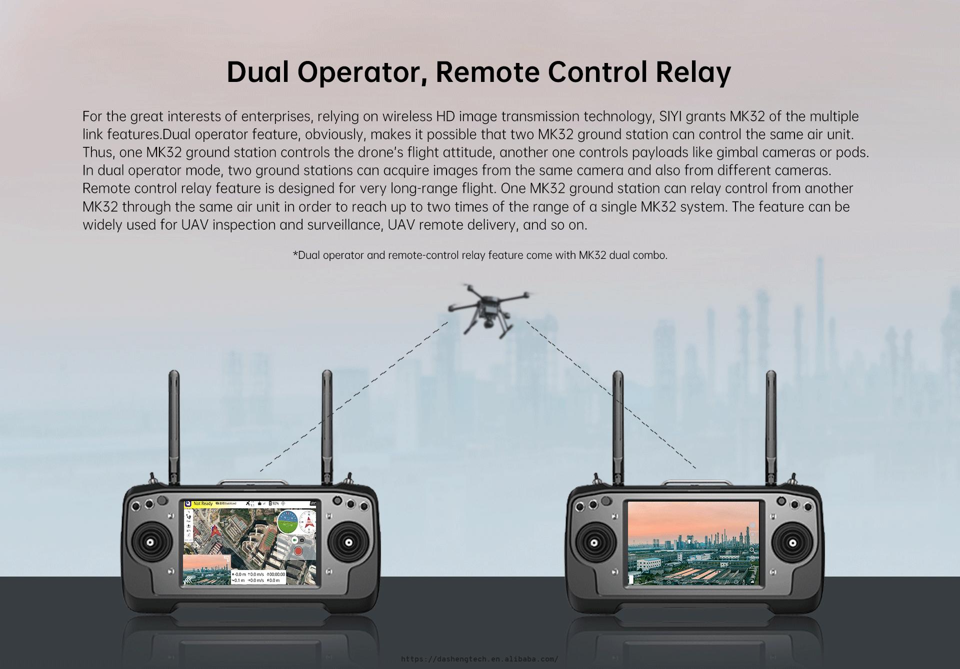 Siyi Mk32 Mini Remote Control 15 Wireless Digital Transmission With Full HD Real-Time Display Dual Model
