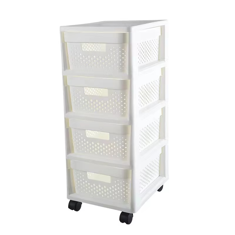 Custom Stackable Plastic Storage Cart with Drawers Easy Push-and-Pull with Handle for Classroom Bedroom Office