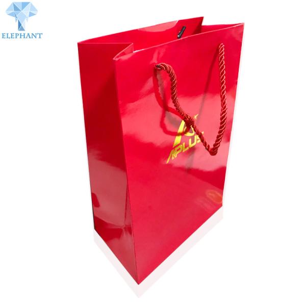 OEM Logo Kraft Paper Shopping Bags With Handles Bulk Matt Varnish