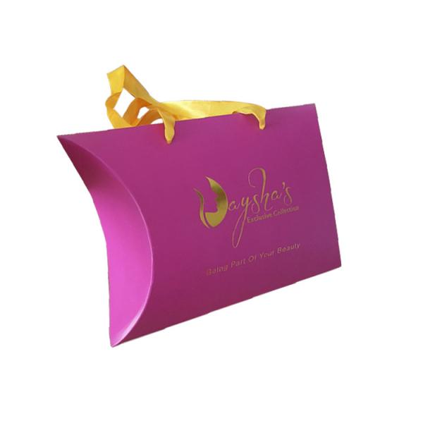 Custom High Quality Gold Stamping Logo Hair Bundle Box Wave Hair Extensions Packaging  Pillow Box