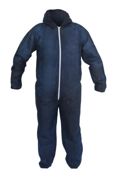 Disposable dark blue micro porous coverall with hood,S-XXL,against dust and oil,Tyvek function