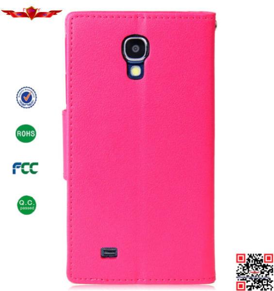 100% Qualify Colorful Soft And Durable PU Wallet Leather Case For Samsung Galaxy S4
