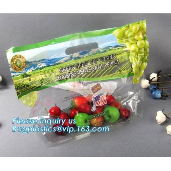 Reclosable Fresh Fruit Cucumber Packaging Bag with Air Hole, Fruit Protect Peach Bag/kiwi Fruit Bag, fresh fruit bag wit