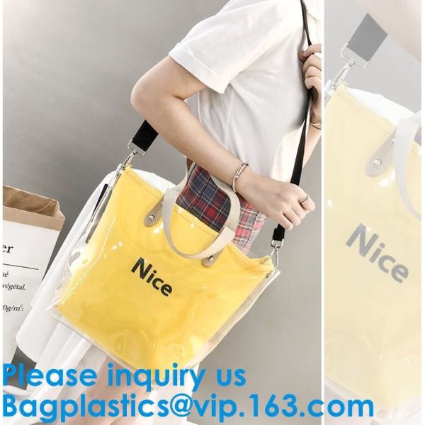 Fashion Ladies Rainbow Hologram Laser PVC Handbag Beach Shoulder Bag Shopping Tote Bag For Women