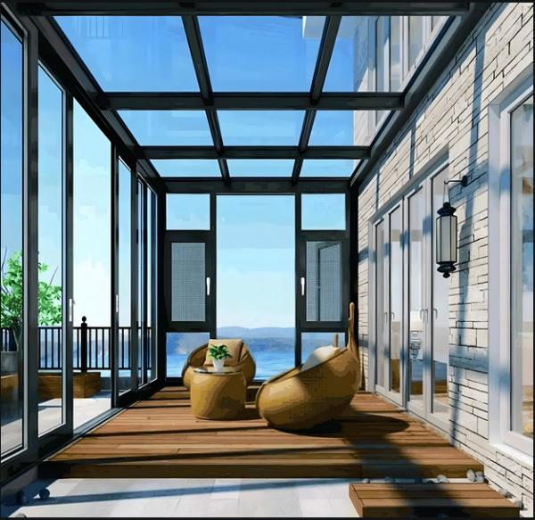 Modern Aluminum Sunroom with Thermal Break Technology