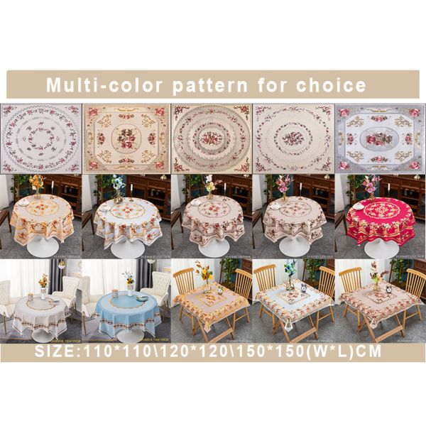 Нефтяной ПВХ Круглое пластинчатое столовое покрытие для 10 человек Белый круглый стол Классический стиль