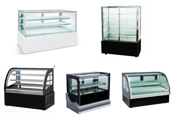 Вертикаль шкафа охладителя витрины сэндвича замораживателя/хлеба дисплея торта магазина пекарни вертикально изогнула