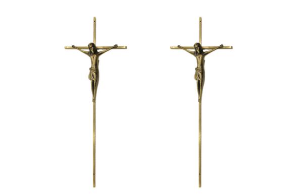 Size 45*18cm Ref No D012 antique bronze color catholic cross and crucifix coffin decoration