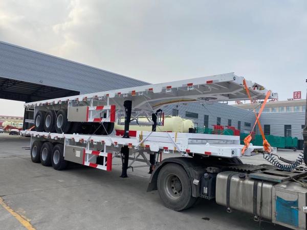 3 Axles 20-45FT 60t 70t 80t Container Flatbed Semi Trailers with Jost E100 Landing Gear