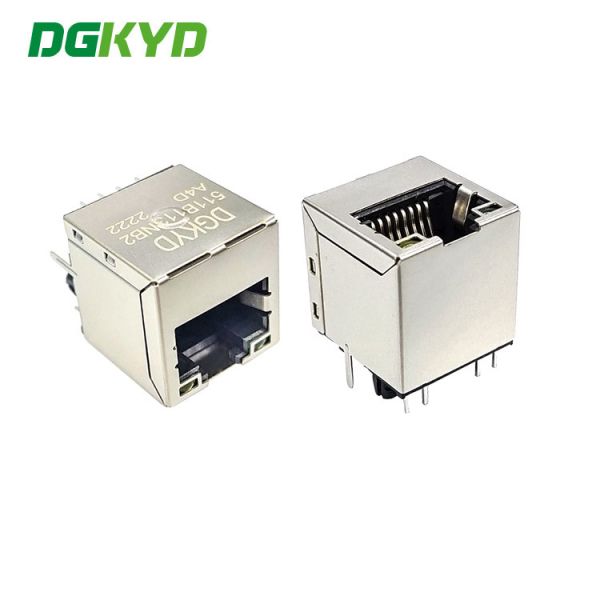 o conector de 100M Single Port Pcb 180 diplomas na linha soquete do porto de rede protegeu o passo 5.85mm