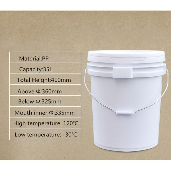 Transparent Round Pail for Children Toys Packing 35L 7 Gallon Recycled Plastic Bucket