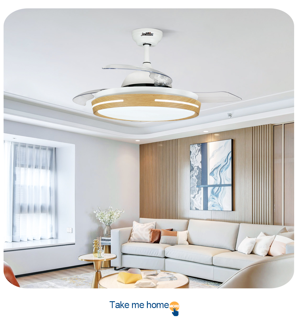 bedroom ceiling fan Умный 42 дюймовый светодиодный невидимый потолочный вентилятор для спальни и гостиной