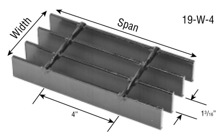 19-W-4 Light Duty Welded Steel Grating - Smooth Surface