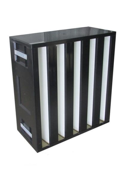 Metal or plastic frames V Bank Filter glass fiber filter for hospital