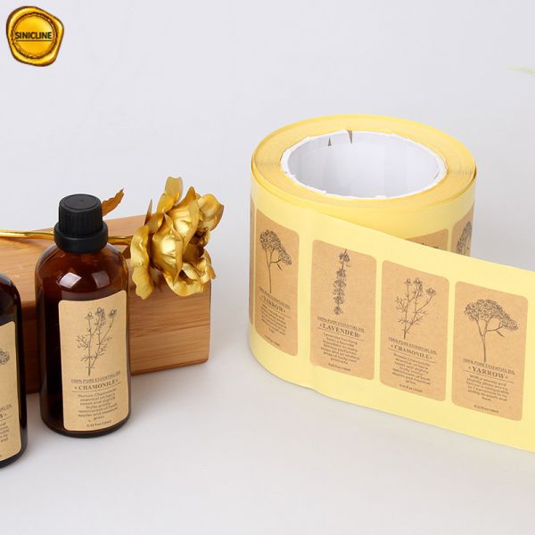 Cmyk Ampoules Kraft Paper Sticker Labels For Essential Oil Bottle