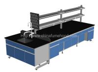 banc d'île de laboratoire de 3000x1500x850mm avec les Cabinets en bois de pied réglables