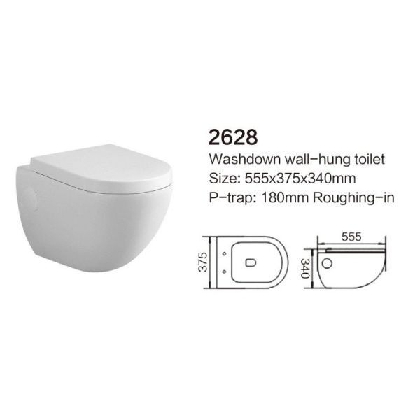 Компактная стена американского стандарта повиснула Wc с туалетом 200mm ловушки p полного танка