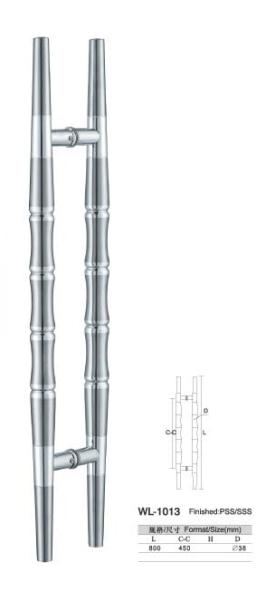 WL-1013 bamboo SUS304 Stainless Steel entry door handles set  glass door  handle L800 sss