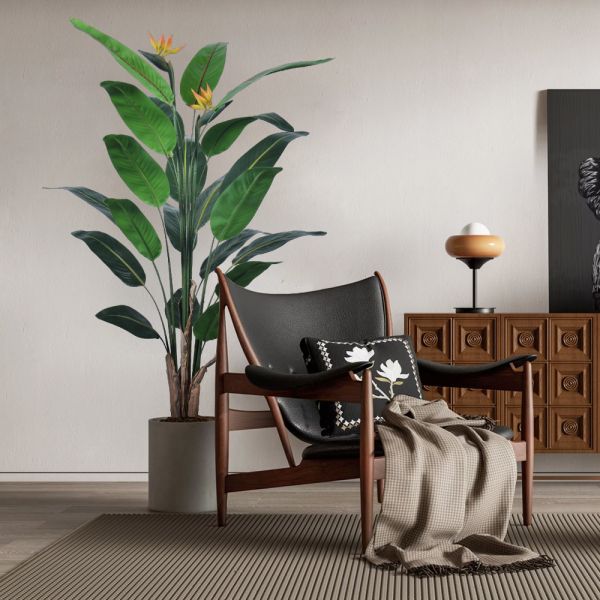 Haihong Factory Wholesale Plastic Decorative Plants 4ft 6ft Bird of Paradise Artificial Plant for  Cafe Shop Decoration