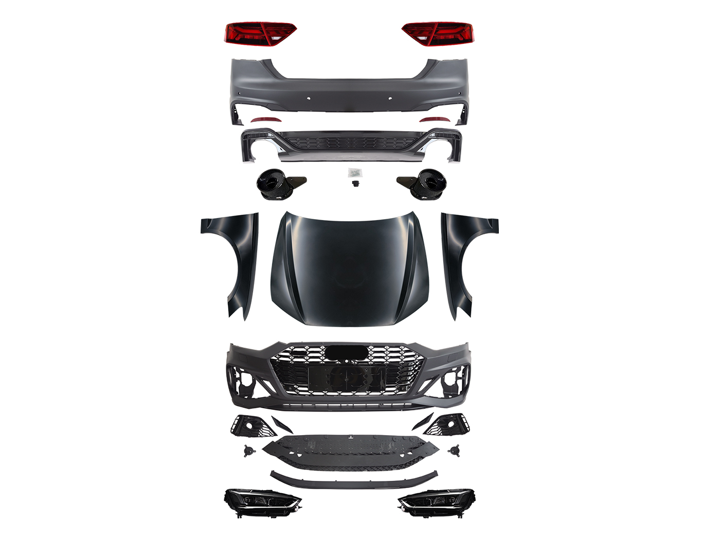 RS5 Body Kits For Audi 2008-2016 A5 Upgrade To 2020+ RS5 Front Car Bumper Car Grill Фары капота