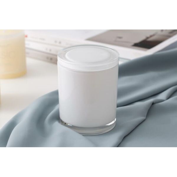 Empty 430ml Glass Cylinder Candle Holders 15 Oz Candle Jars With Lids