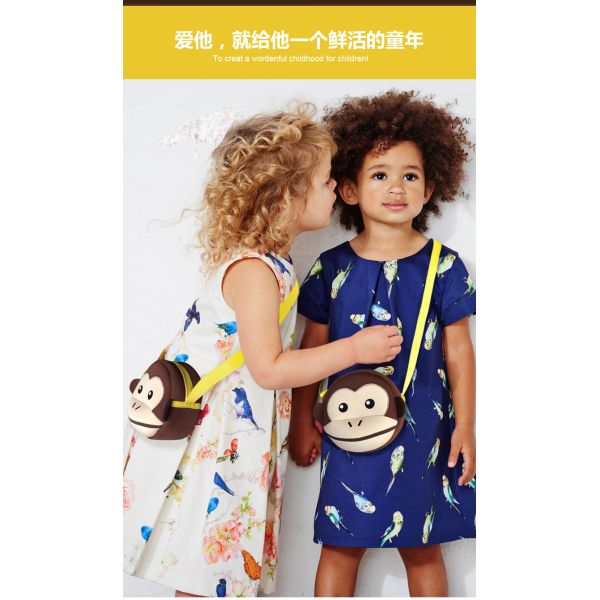 Monkey Style Toddler Crossbody Purse , Kids Side Bag Shockproof