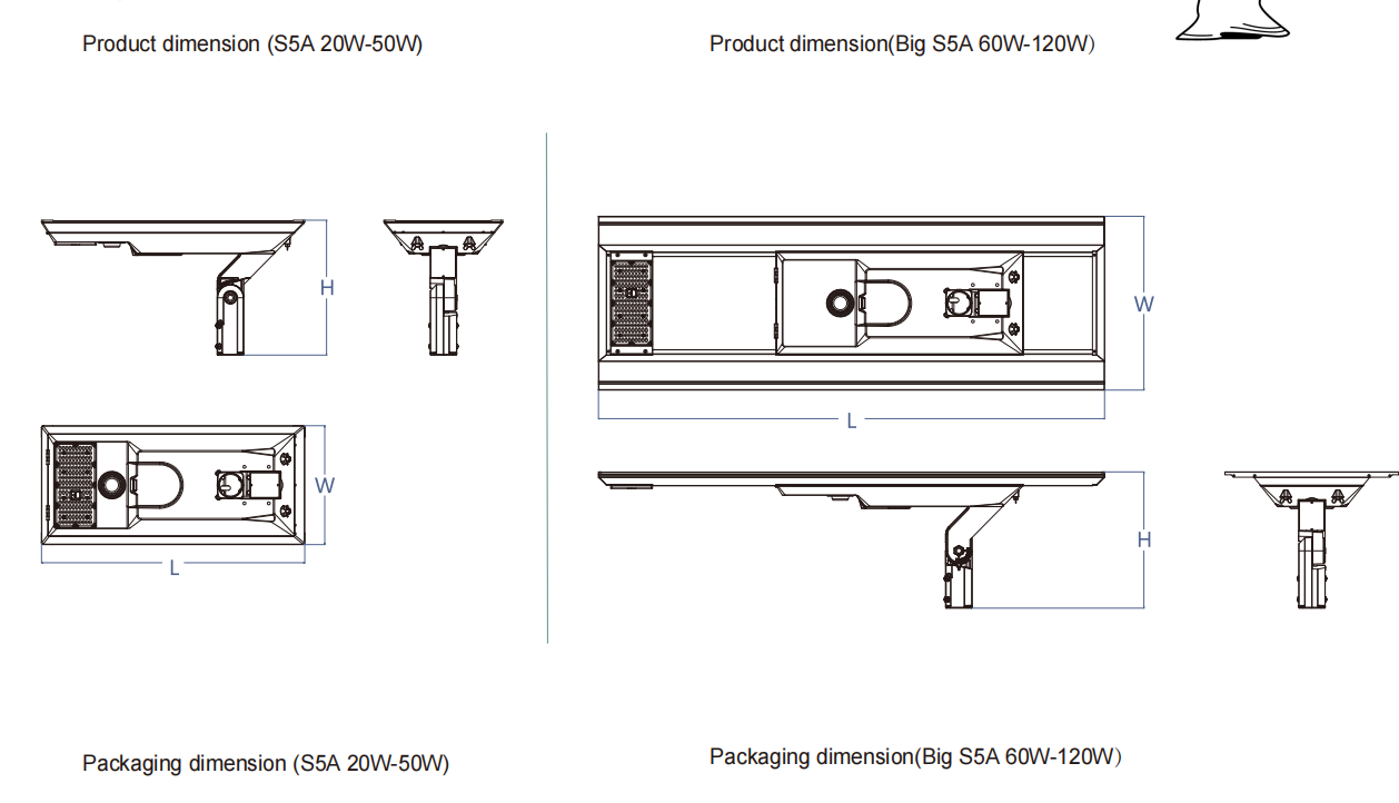 Aluminium ADC12 étanche à l'eau IP65 High Lumens LED Street Light Pour le jardin de stationnement
