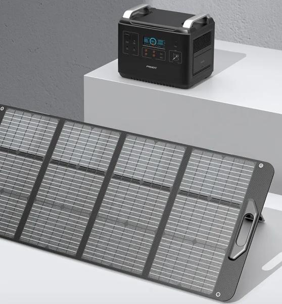 Mini Outdoor 100w Foldable Solar Panel Flexible Charging Waterproof Full Black