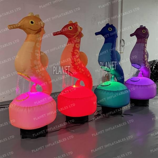 Custom Ocean LED Lighting Inflatable Seahorse For Party Event