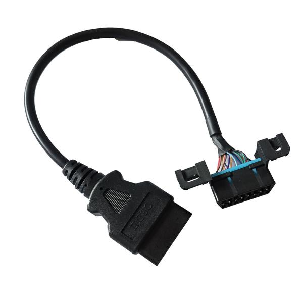 Length 30cm Black OBD II Connector Cable , 16 Pin Male To Female OBD Wire Harness