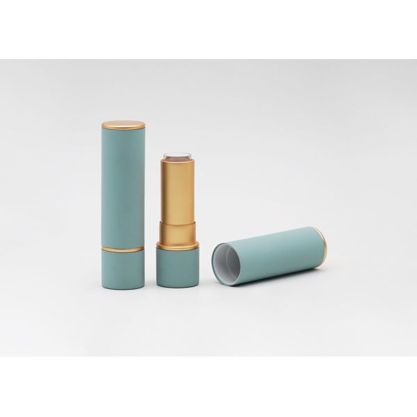 Трубка губной помады цилиндра 3.8g магнитная зеленая алюминиевая пустая