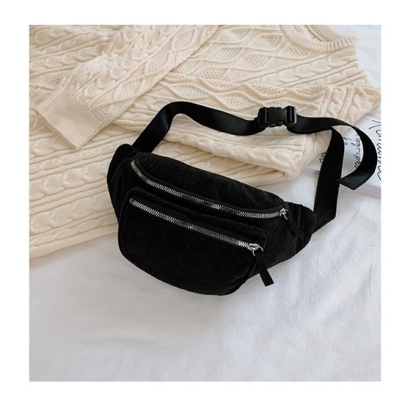 Accepable OEM/ODM Women Waist Bags for Outdoor Sports Running Gym Fanny Pack Corduroy