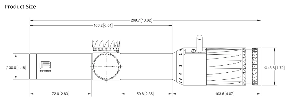 Original Import EOTECH Vudu 1-6x24 FFP Front White Light Sight 20.1 Oz (570 G)