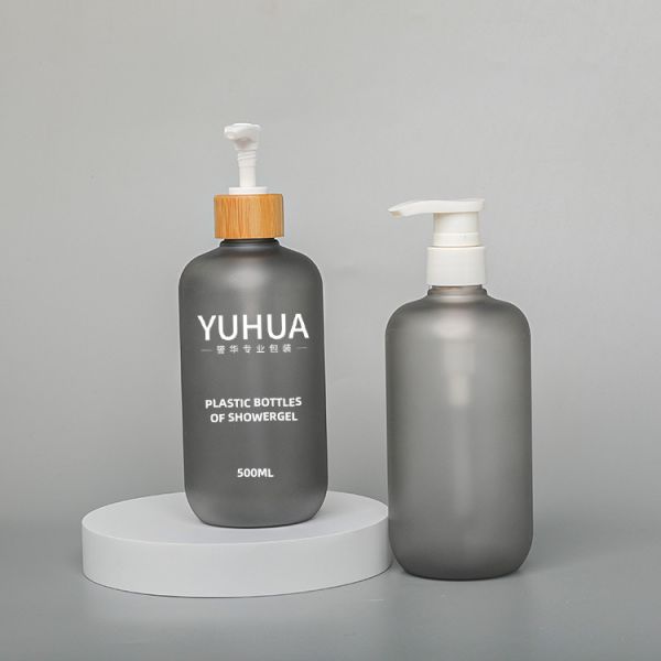 Gray 500ml Plastic Packaging Bottles Body Care Frosted Recycling