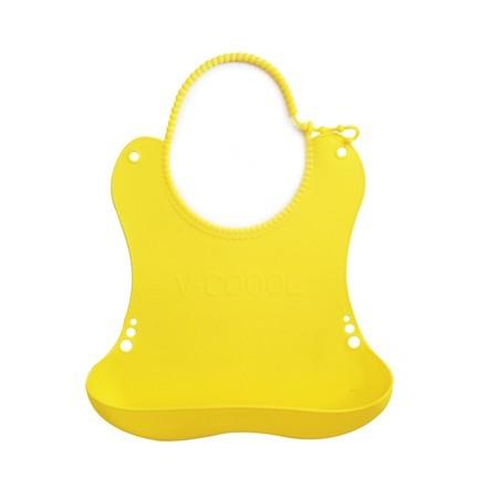 Non-toxic feeding food pure color flexible silicone baby bib,waterproof silicone baby bib,