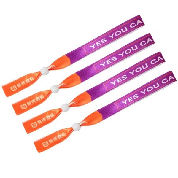 Custom Size Event Festival Party RFID Satin Fabric Wristbands with Logo Printing