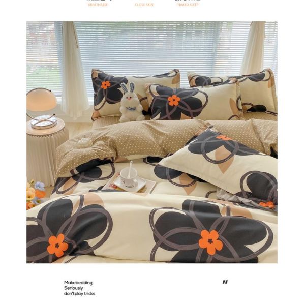 2024 Trend Simple Skin-Friendly Cotton Four-Piece Set for a Natural and Organic Bed