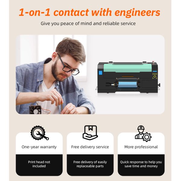 Imprimante DTF UV de 30 cm Imprimante d'autocollants UV Imprimante de transfert de film PET Machine d'impression pour tasse