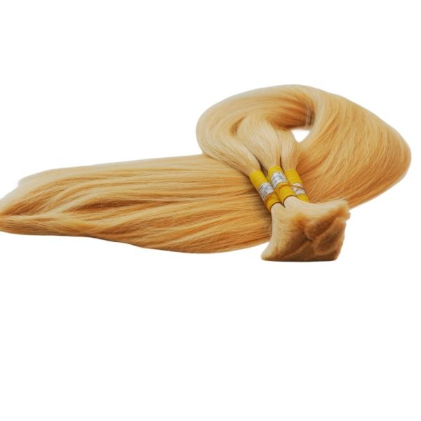 100% Raw Human Hair Extensions Natural Black Color Brazilian Blonde Double Drawn Hair Bulk