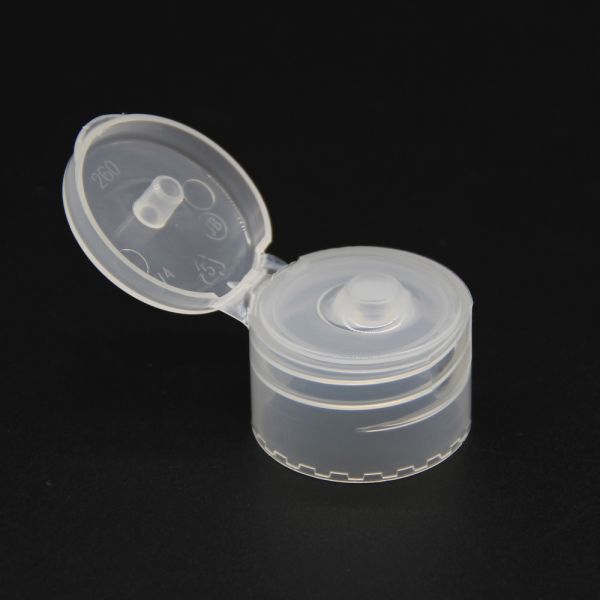 K902-1 Flip Top Plastic Cap ISO14001 Nontoxic Transparent 18/20/24/28mm
