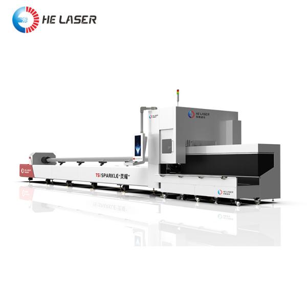 SS Tube Cutting Machine Square / Circle Pipe Fiber Laser Cutting Machine